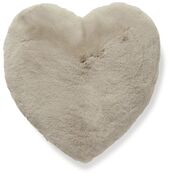 Fluffy heart cushion, nougat