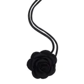 Satin rose brooch, black