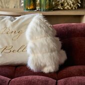 Fluffy tree faux fur box pillow