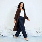 Long mohair cardigan, chocolate