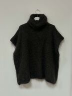 Turtleneck mohair vest, chocolate