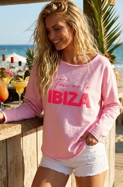 Take me to Ibiza sweater, pink