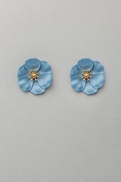Flower small earrings, pearl blue