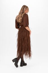 Clara tulle dress, hazel brown
