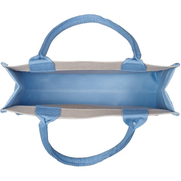 Canvas tote "Summer love" small, sand/ibiza blue