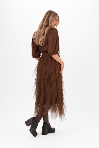 Clara tulle dress, hazel brown