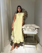 Pliseerattu mekko, yellow