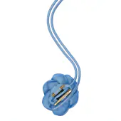 Satin rose brooch, ibiza blue