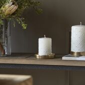 Pillar candle padded 7x10, white