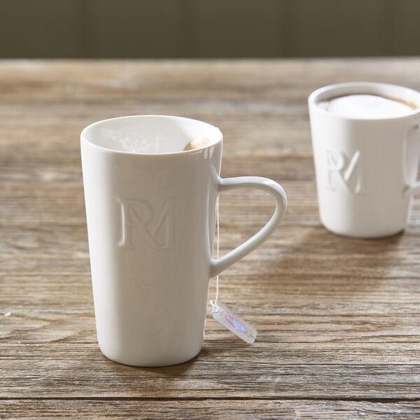 RM monogram tea mug