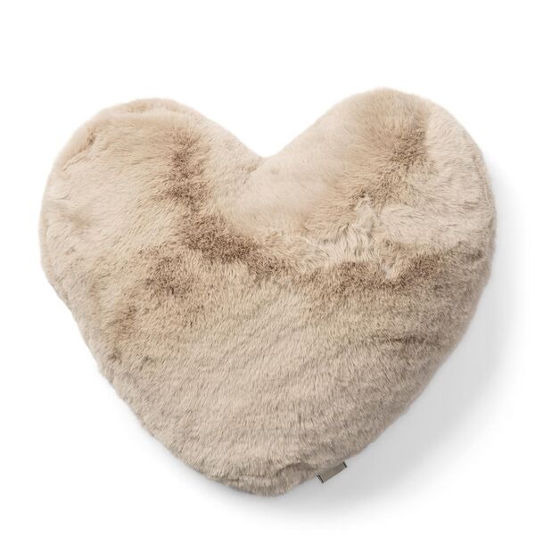 Heather alba heart faux fur box pillow