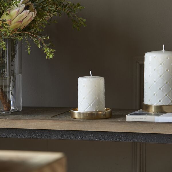 Pillar candle padded 7x10, white