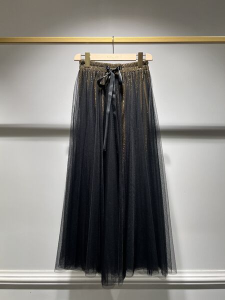 Aria tulle skirt, black/gold glitter