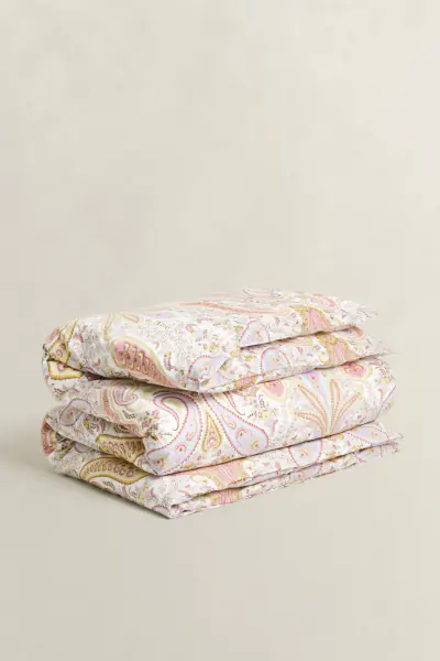 Kay west paisley single duvet, vanilla yellow