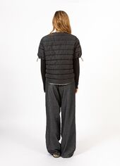 Asta quilted short sleeved jacket, black