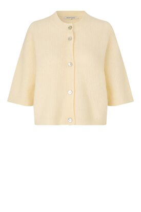 Andrea knit rib cardigan, alabaster gleam