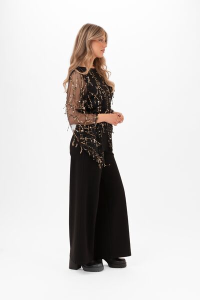 London blouse, black/antique gold