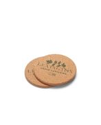Cork coaster set of 2, natural/green
