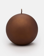 Velvet ball candle 10cm, sepia