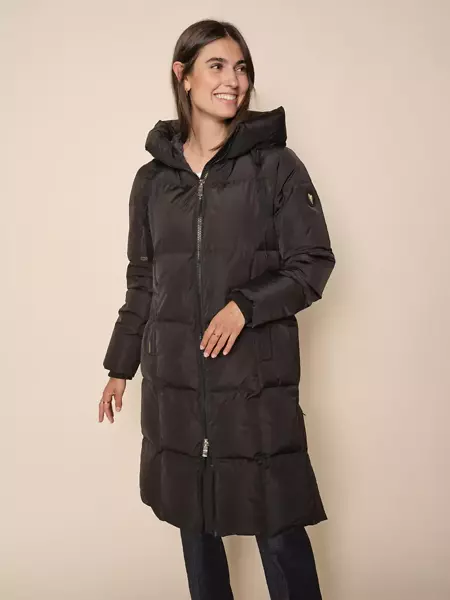 Nova square down coat, black