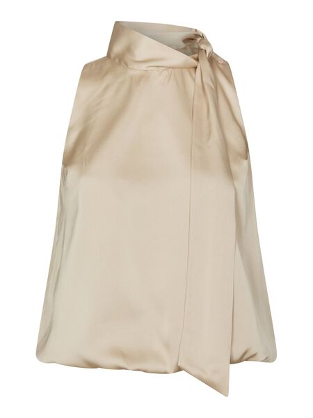 Veda drapy satin top, dark sand