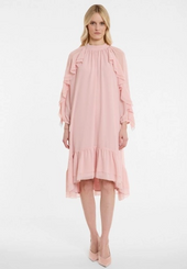 Dress with ruffles, rose