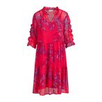Short dress, feather bloom print