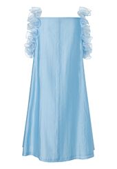 Frill dress, blue