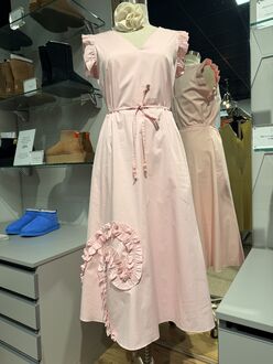 Short Sleeve Ruffle Dress, Pink