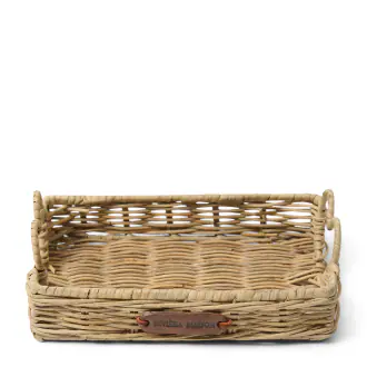 Rustic rattan happy heart mini tray