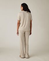Jersey pajama set, light beige melange