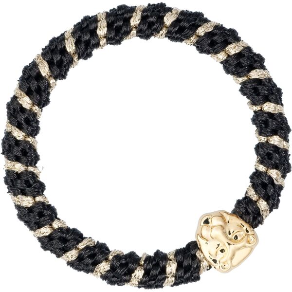 Fat hair tie with lion, black stripe