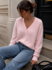Cashmere blend cardigan, baby pink