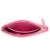 Leather quilted pouch small, bubblegum pink