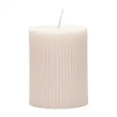 Fine rib pillar candle 7x9, white