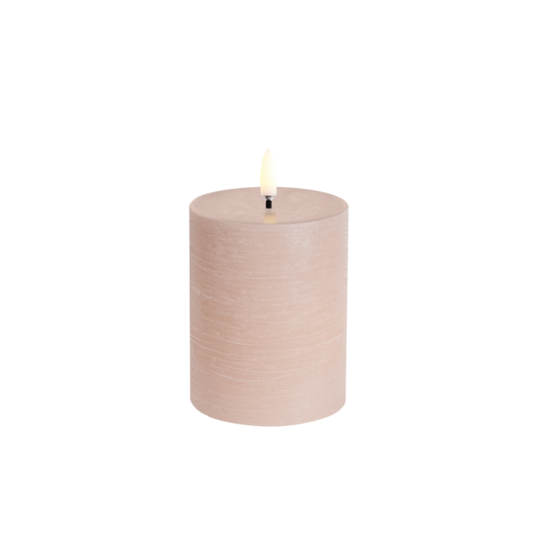 Led pillar candle 10cm, rustic beige
