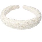 Tweed hair band broad, vanilla