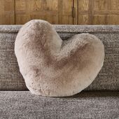 Heather alba heart faux fur box pillow