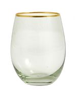 Greena drinking glass with gold rim