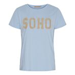 Herdis tee, celeste light/beige