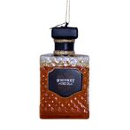 Ornament transparent whiskey bottle 8,5cm