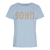 Herdis tee, celeste light/beige