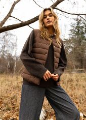 Asta quilted vest, chocolate brown