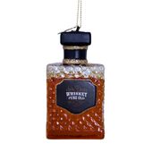 Ornament transparent whiskey bottle 8,5cm