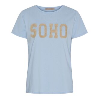 Herdis tee, celeste light/beige