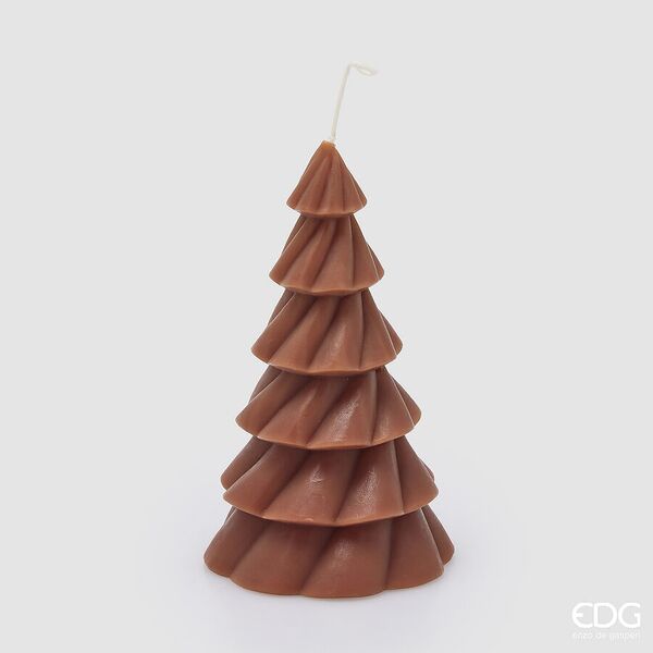 Pine candle 18cm, brown