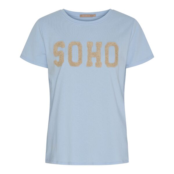 Herdis tee, celeste light/beige