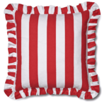 Ruffle stripes 50x50, red