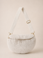 Luna fluffy crossbody bag, light beige