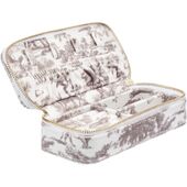 Velvet jewellery box mini, warm taupe savannah pattern